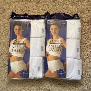 Bundle of 2 Pack NEW Vintage Ashley Taylor Intimates 3 briefsCotton Panties sz 9